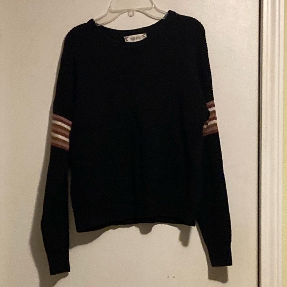 Pink Rose Black Crew Neck Sweater - Picture 2 of 4